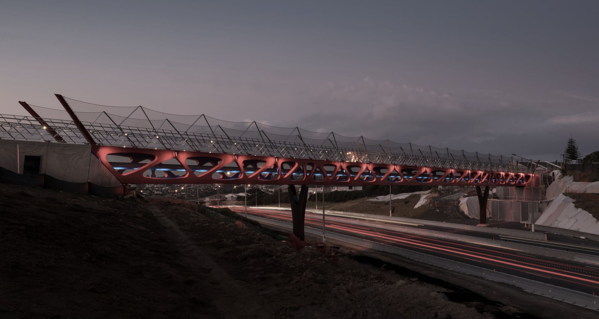 Tirohanga Whānui Bridge - anti-throw and fall protection mesh screens banner
