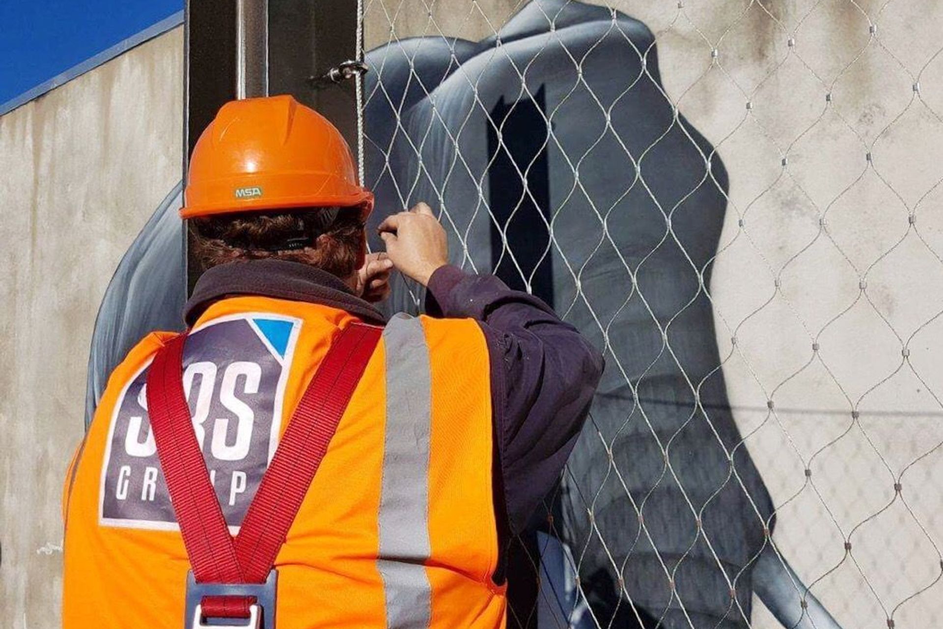 South Frame laneway catenary lighting and mesh-infilled walls - Christchurch CBD
