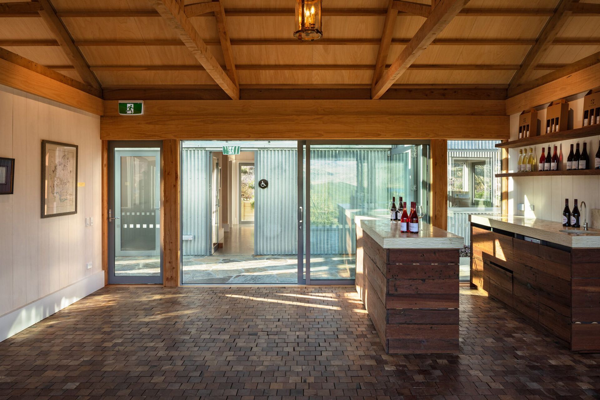 Looking back at the glazed foyer form the "anti-chamber" space.