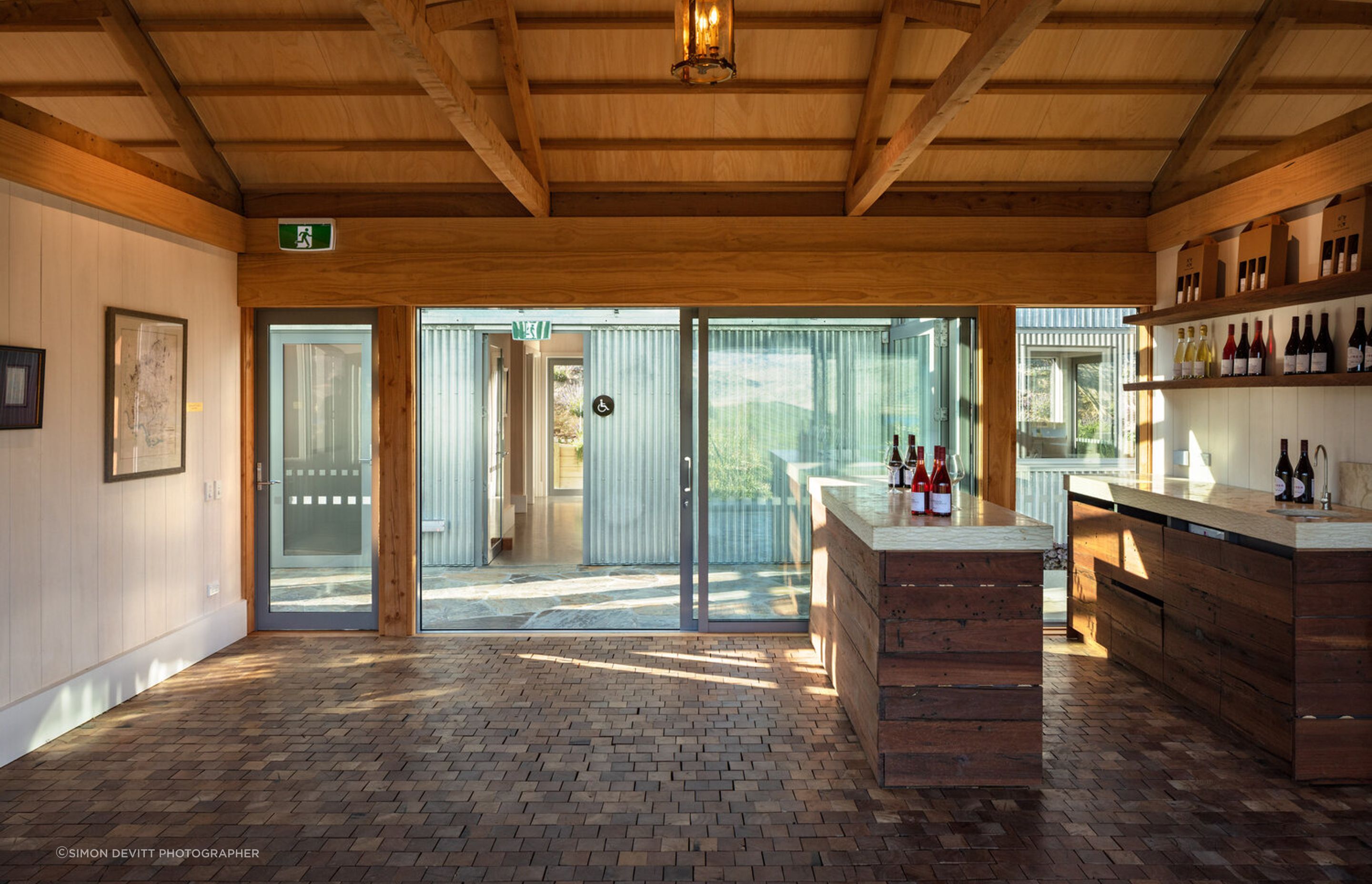 Looking back at the glazed foyer form the "anti-chamber" space.