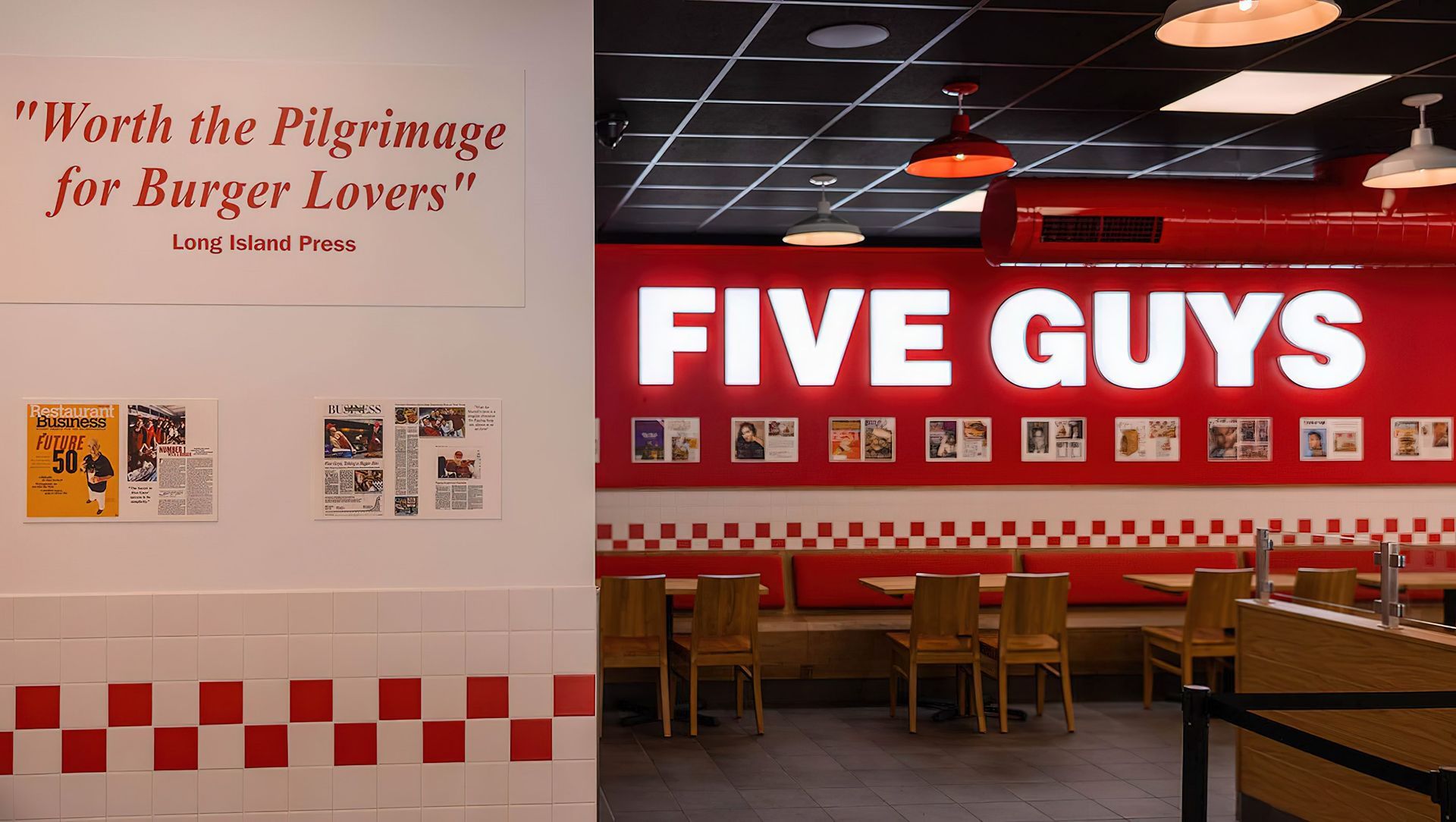 Five Guys, Penrith banner
