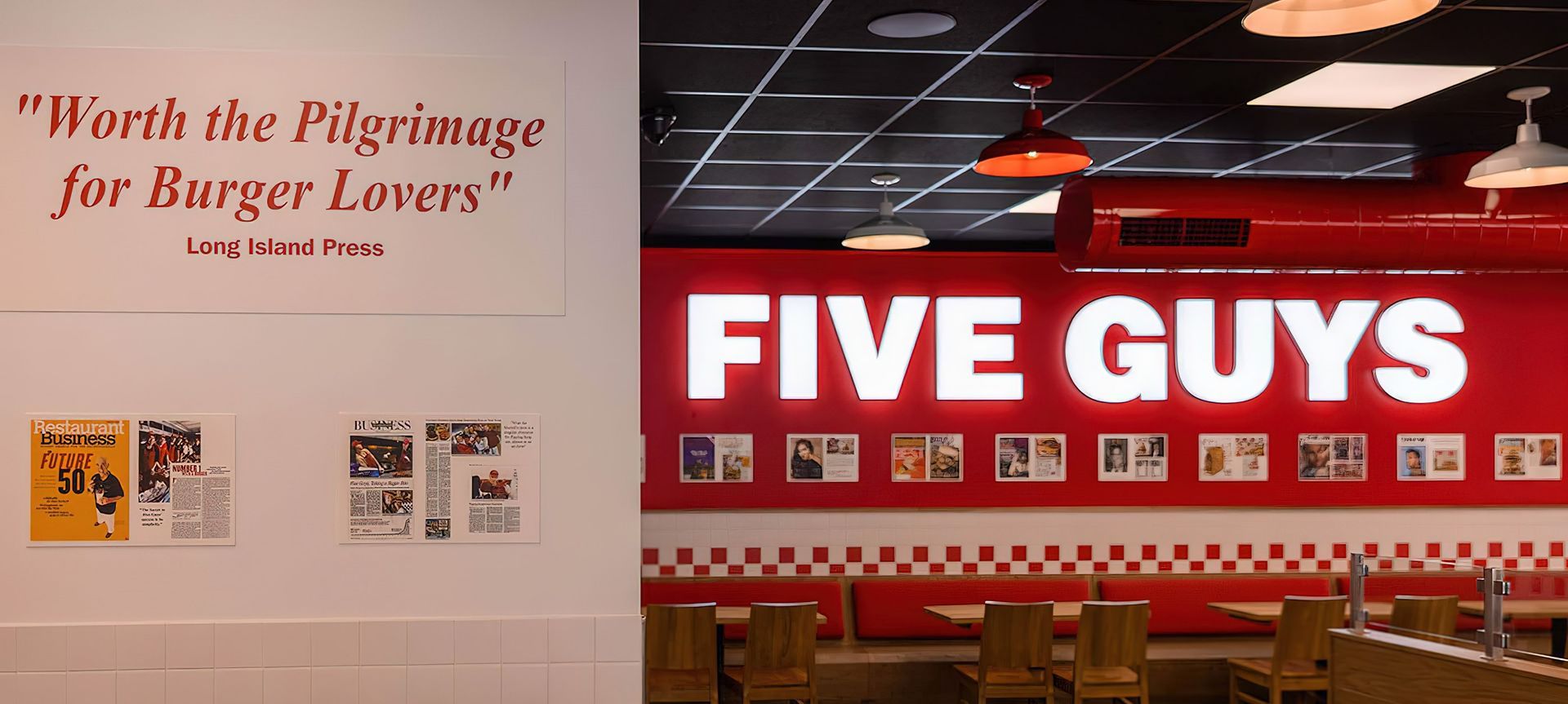 Five Guys, Penrith banner