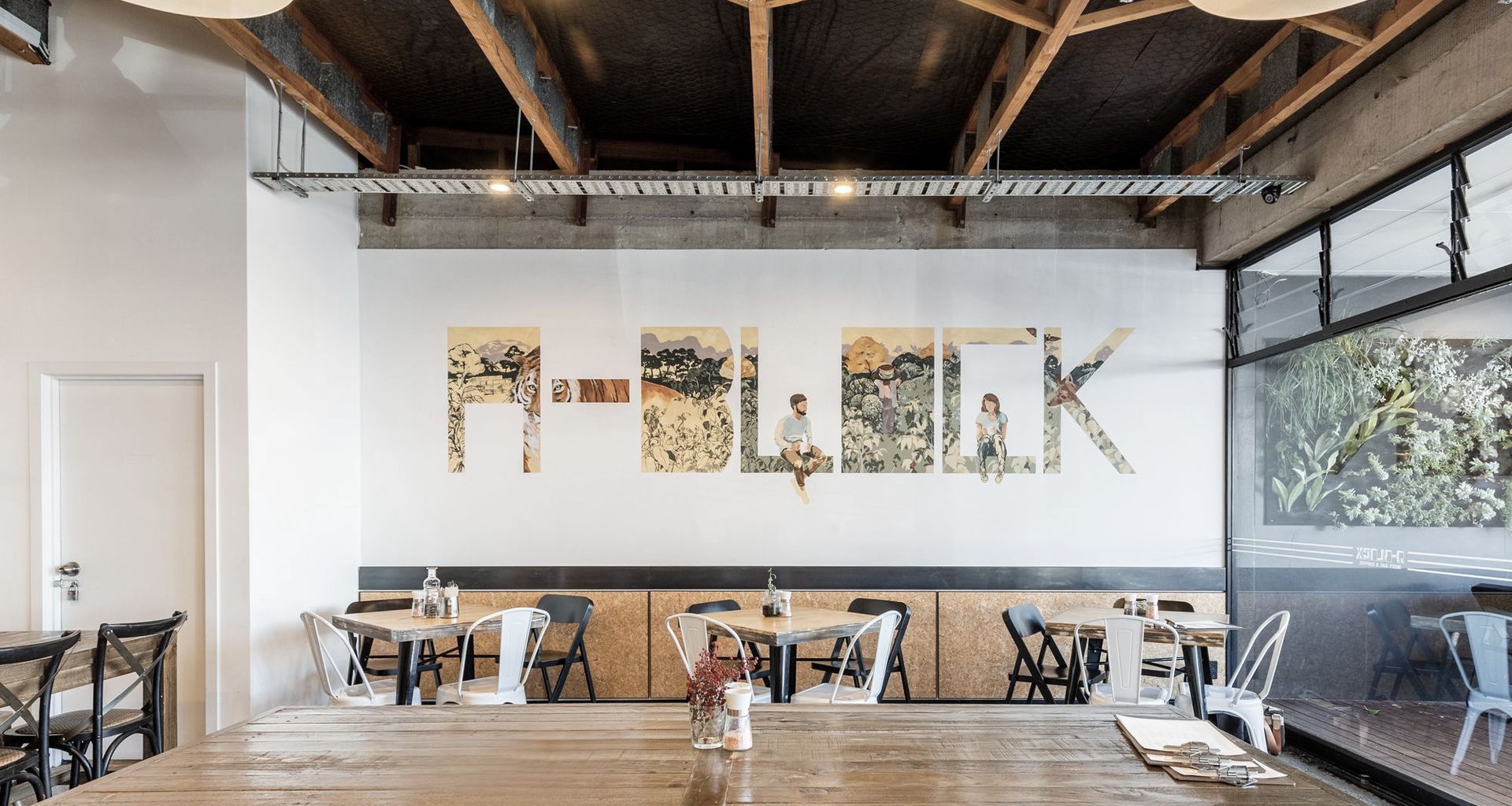 A Block Cafe banner