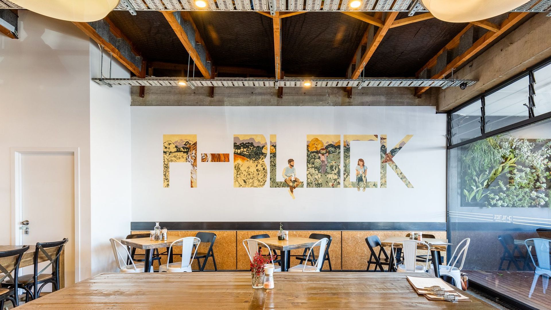 A Block Cafe banner