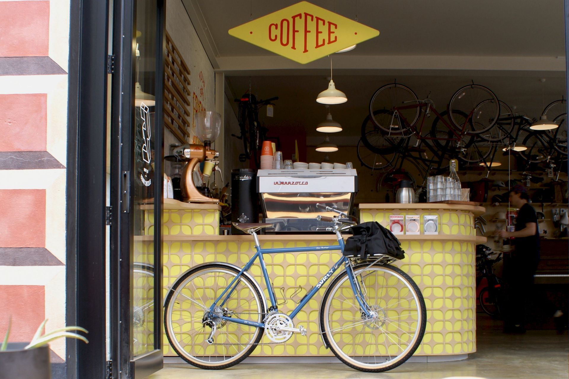 Bicycle Junction - Cafe Interior Design, Slotted Menu Board