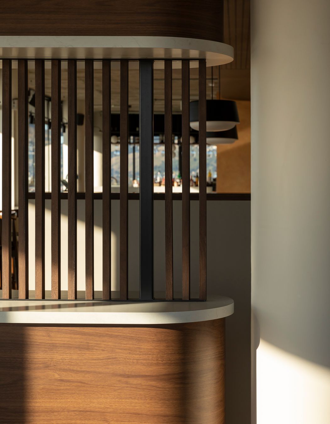 Prime Laminate Benchtop in Florentine Walnut. Designed by James Irving, Semi Creative.