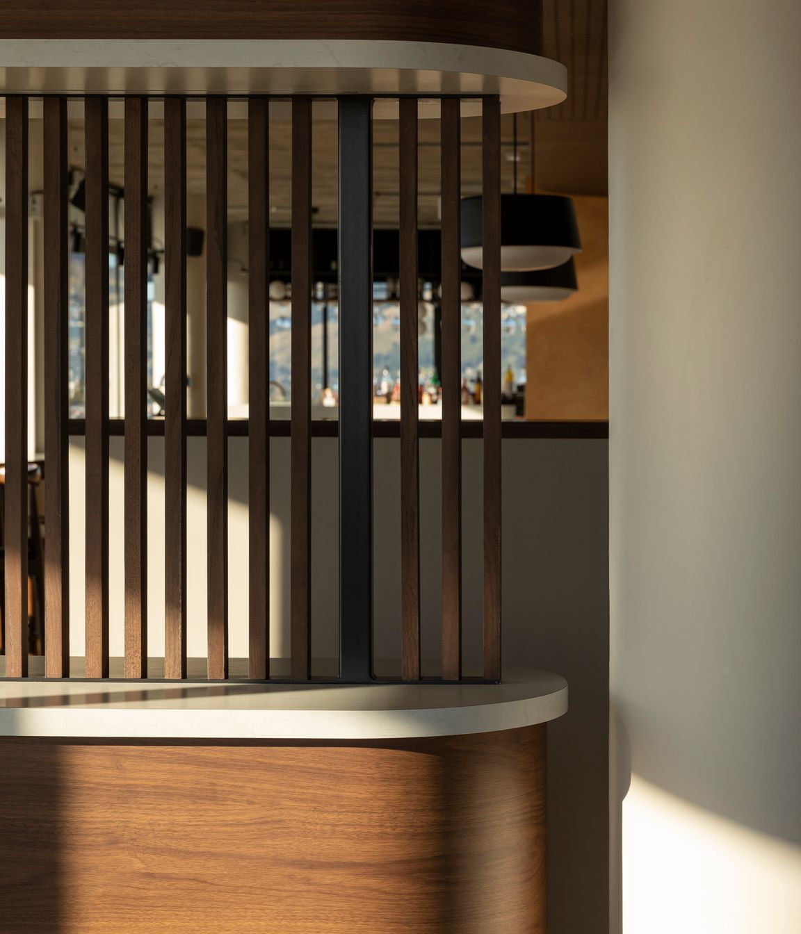 Prime Laminate Benchtop in Florentine Walnut. Designed by James Irving, Semi Creative.