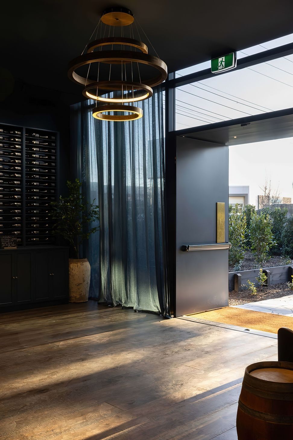 LICENSED-PHOTOS-FOR-PARKWOOD-USE-ONLY-TH-FL-50mm-Matt-Storm-Blue-on-inside-Matt-FlaxPod-Capping-Metalier-Brass-Water-Aged-Satin-Finish-to-the-outside.jpeg