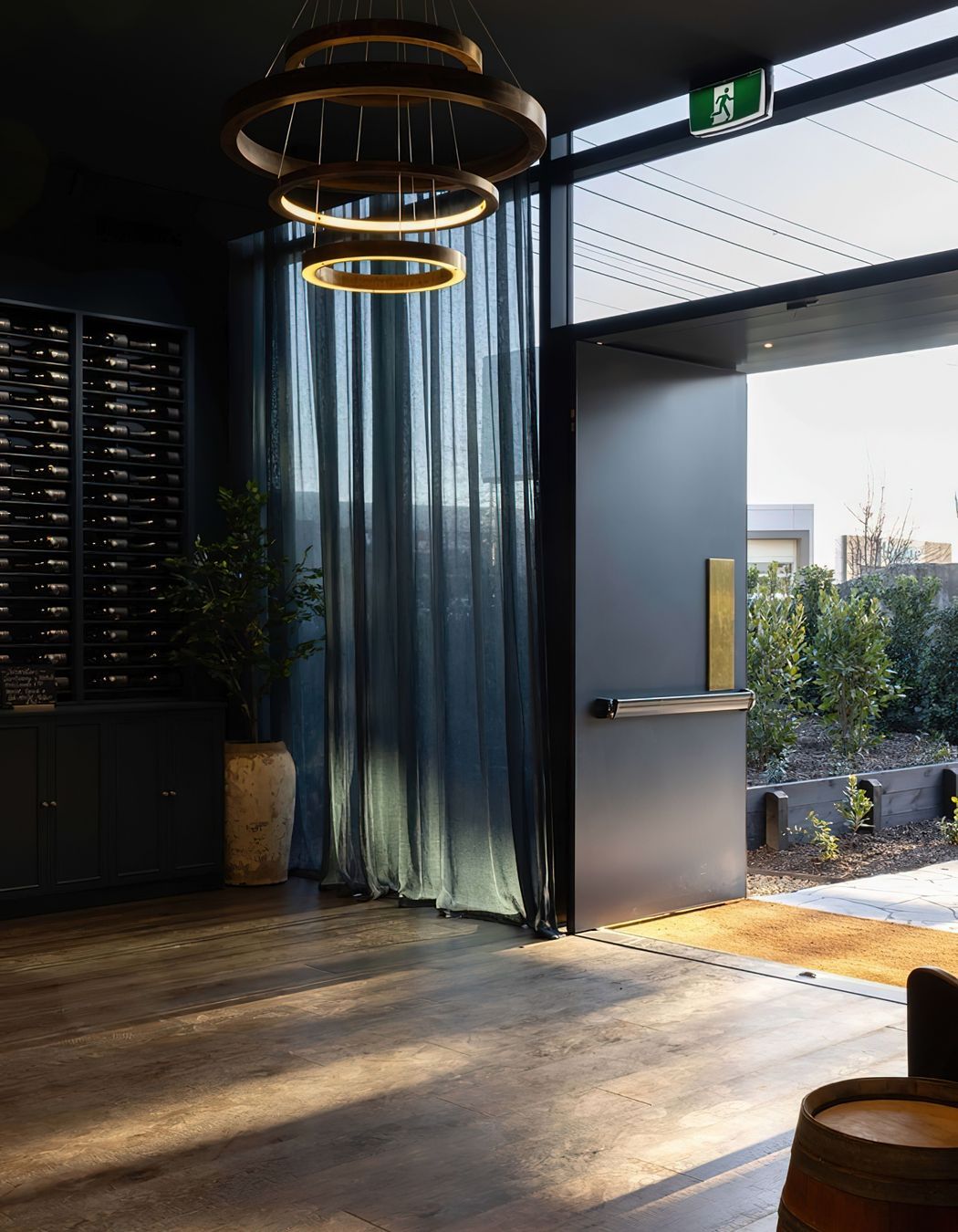 LICENSED-PHOTOS-FOR-PARKWOOD-USE-ONLY-TH-FL-50mm-Matt-Storm-Blue-on-inside-Matt-FlaxPod-Capping-Metalier-Brass-Water-Aged-Satin-Finish-to-the-outside.jpeg