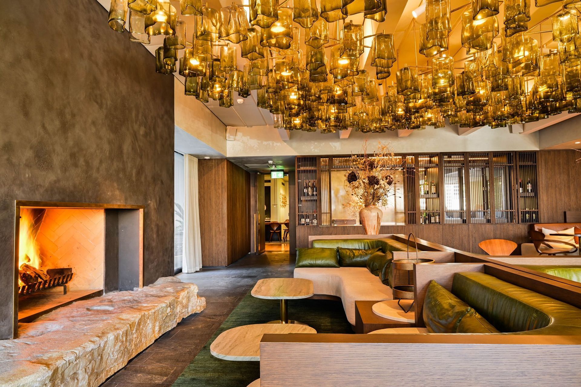 Warmington Traditional 1200 Indoor Fire with herringbone brick pattern