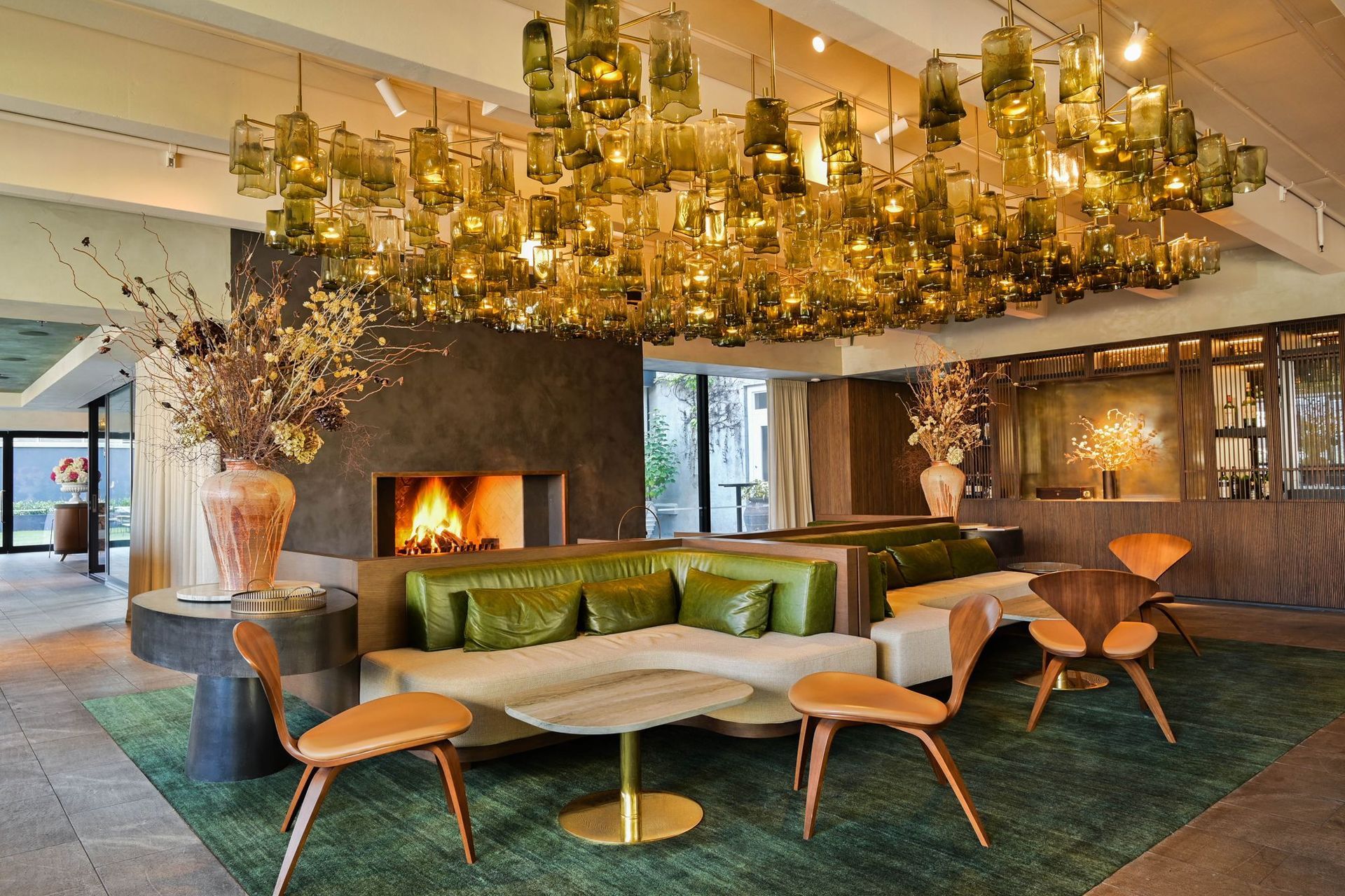 Warmington Traditional 1200 Indoor Fire with herringbone brick pattern