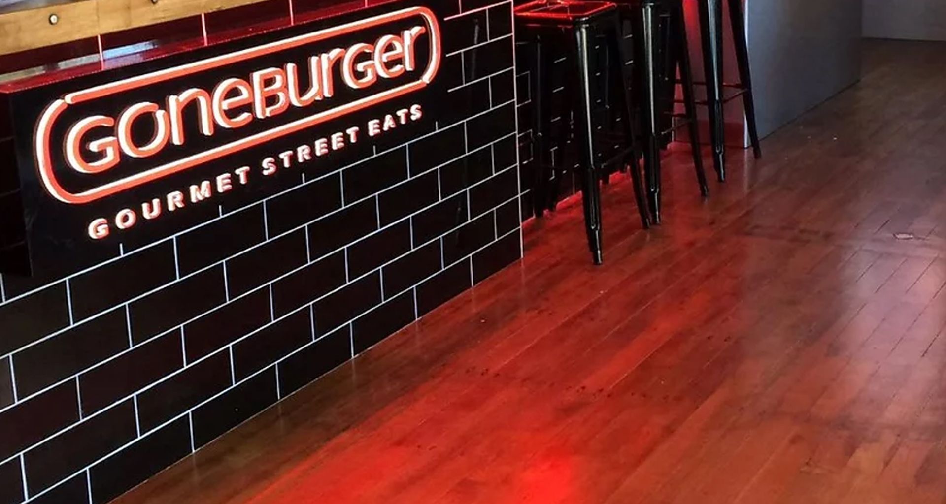 The first Goneburger in the Waikato, Hamilton East banner