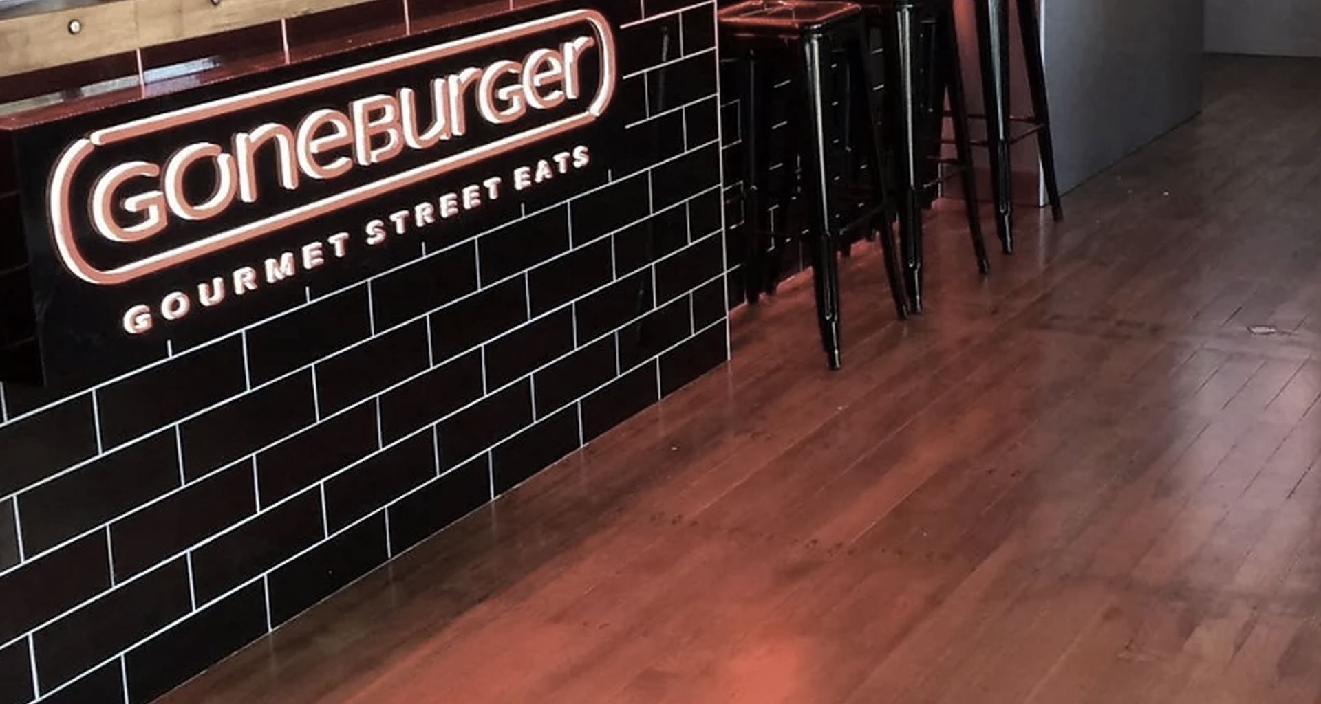 The first Goneburger in the Waikato, Hamilton East banner