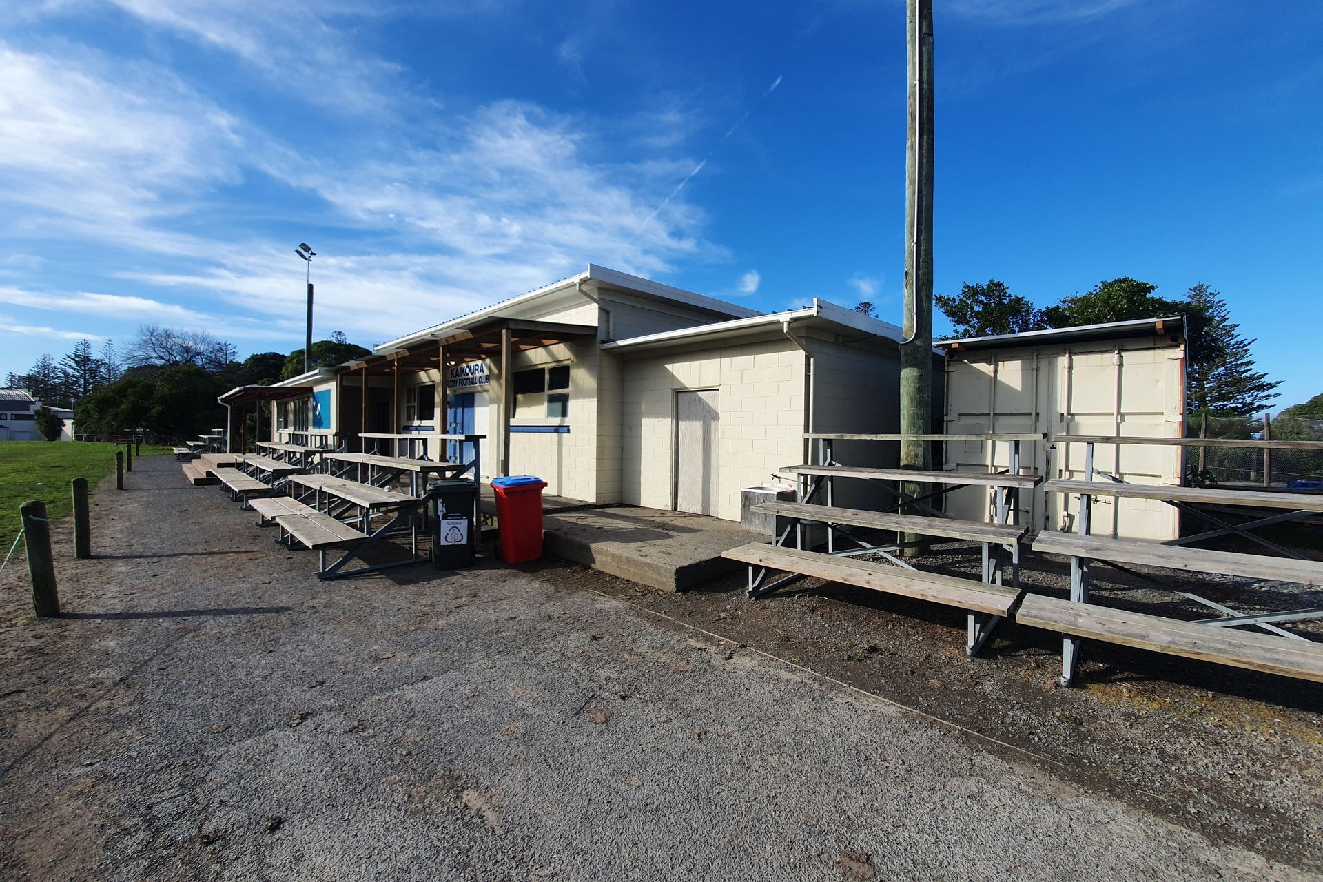 The old clubrooms which were damaged in the 2016 Kaikōura earthquake