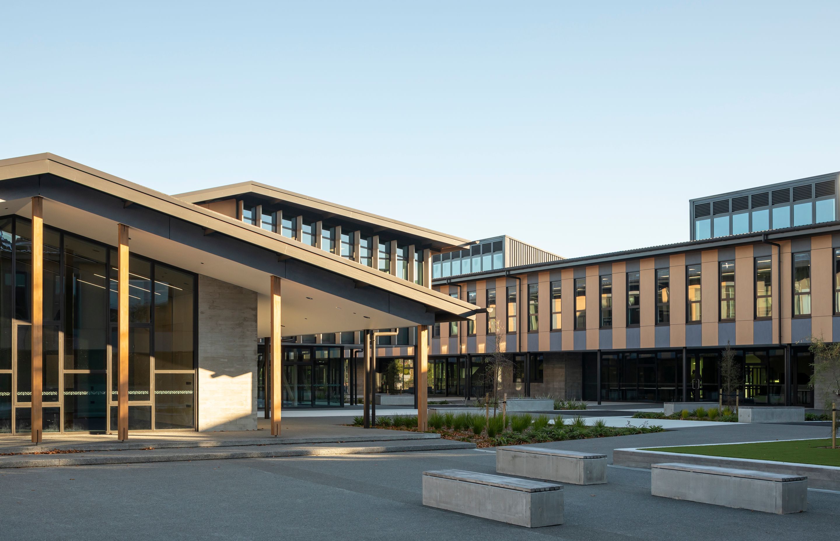 The idea behind the layout of the buildings was to create a central courtyard and gathering space, to increase a sense of safety and community.