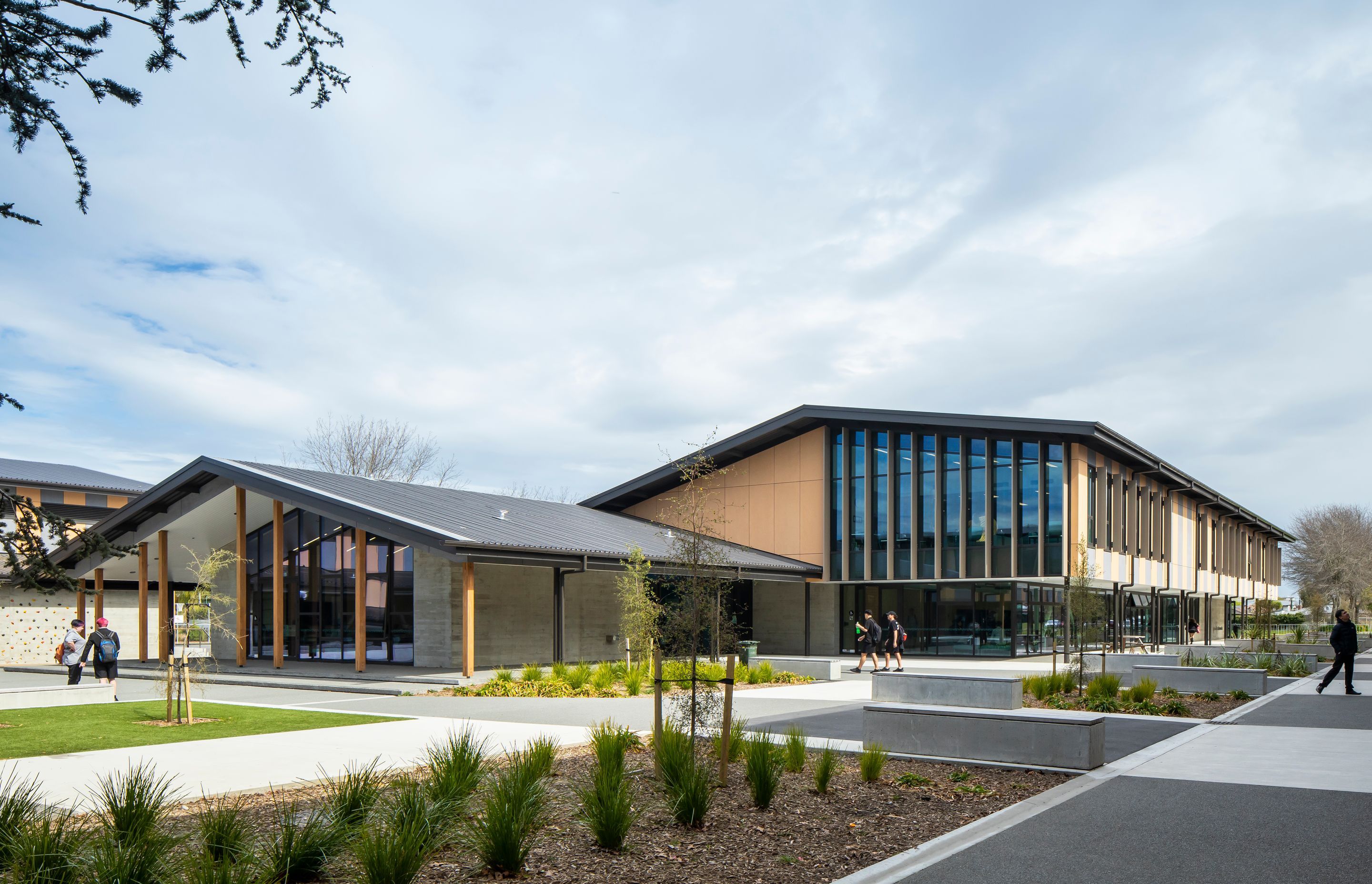 The overhangs of the buildings provide the perfect space to congregate when it rains.