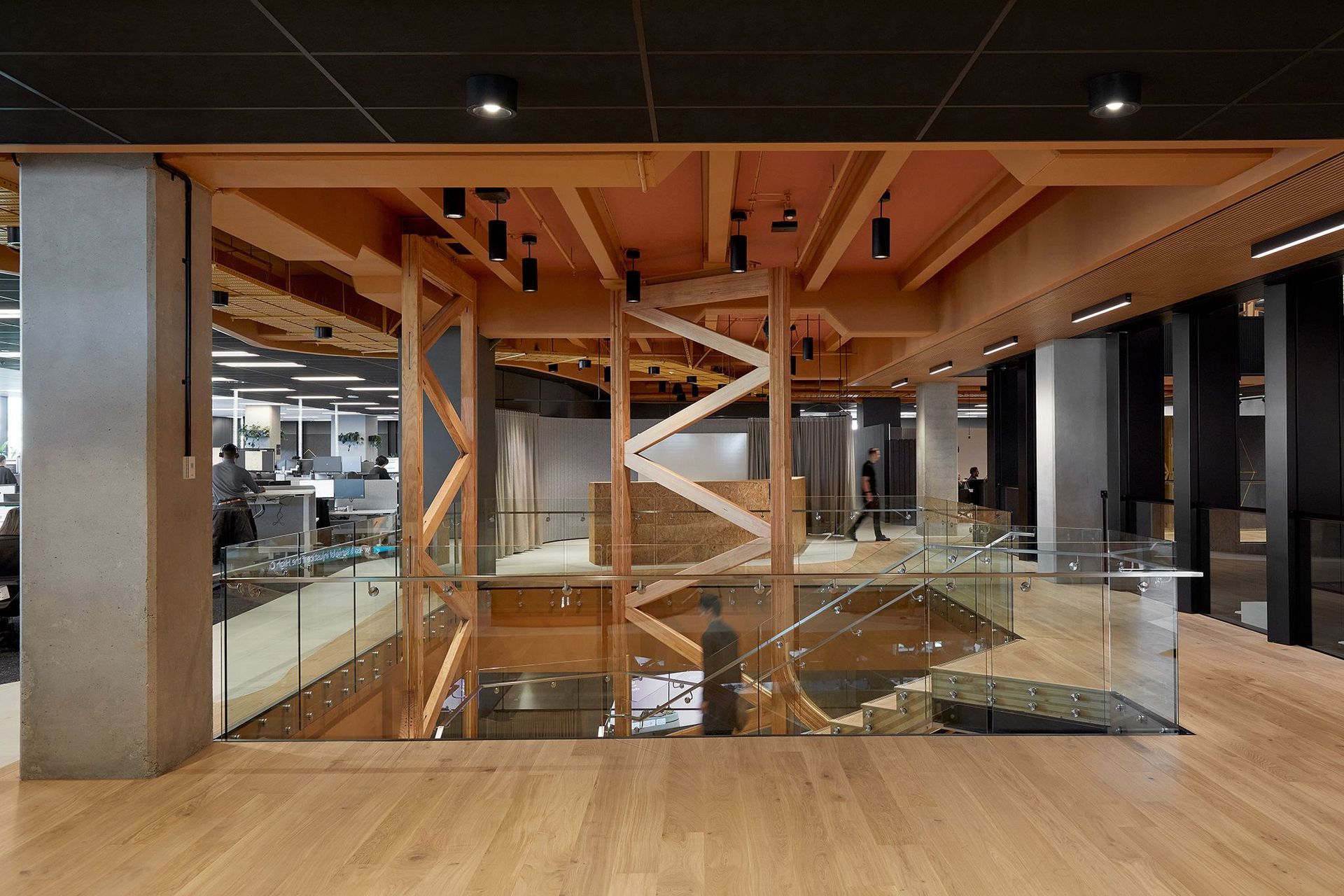 Whakakainga Aurecon - Timber Flooring + Stairs