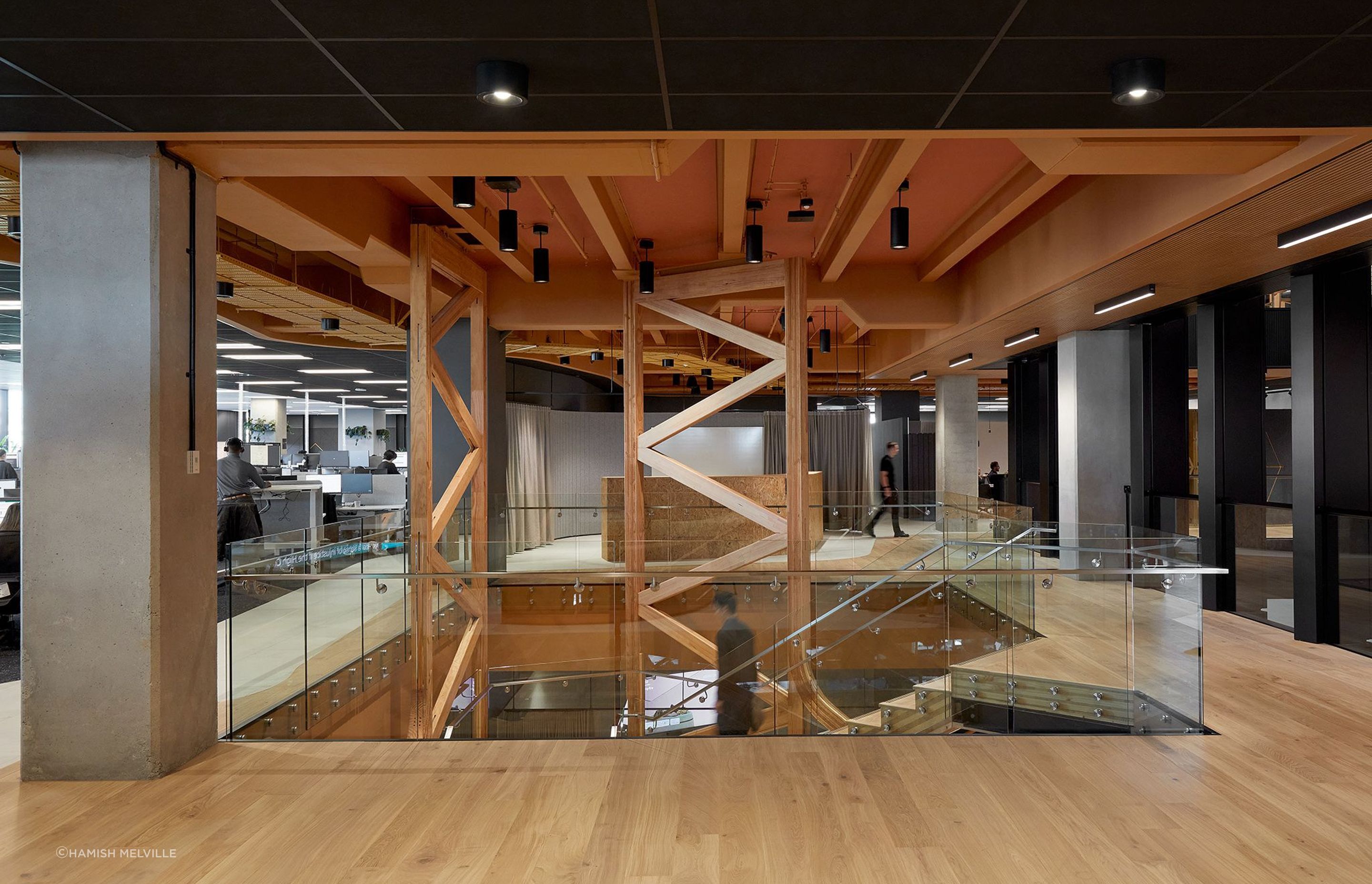 Whakakainga Aurecon - Timber Flooring + Stairs
