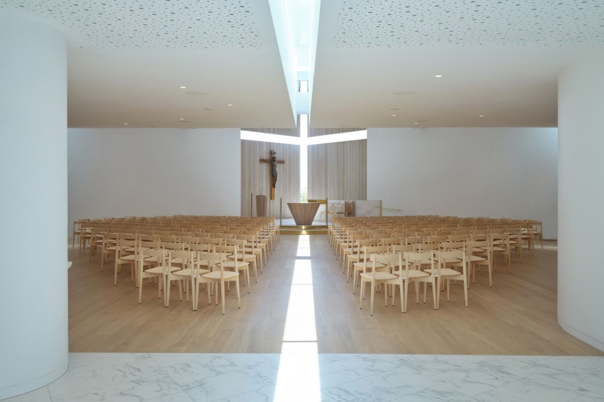Ercol Lara Chairs at The Chapel of St. Peter by Stevens Lawson Architects