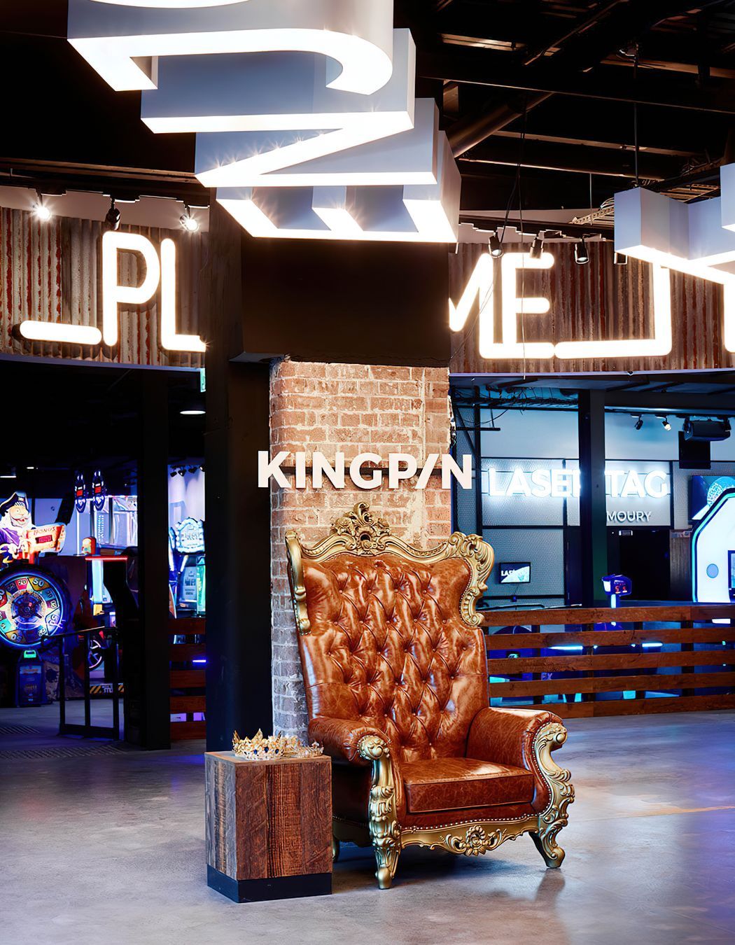 Distressed leather and gold trim