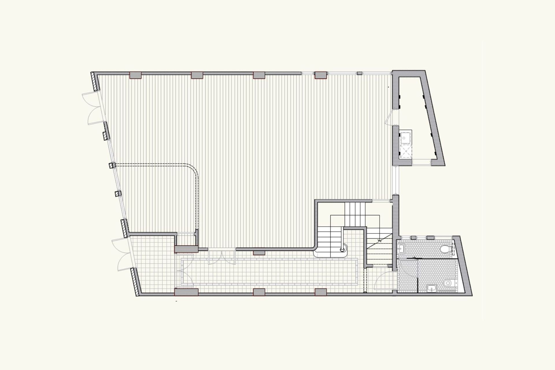 The floor plan illustrates the careful adaptive reuse of Administrator House, balancing the preservation of significant heritage spaces with the introduction of contemporary gallery, office and meeting facilities. The award-winning design respectfully integrates modern functionality within the building's historic fabric, ensuring the character of this landmark Auckland building is retained for future generations.