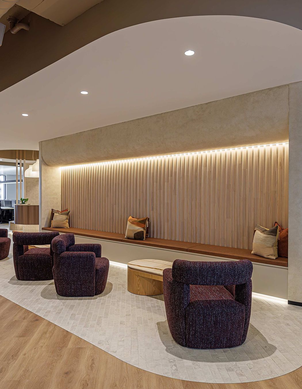 Cyrus Occasional Chair and Pluto Oval Marble Coffee Table