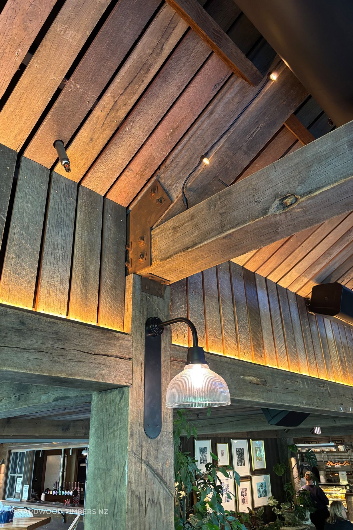 Reclaimed hardwood posts & beams and interior lining, The Bakehouse, Auyrburn