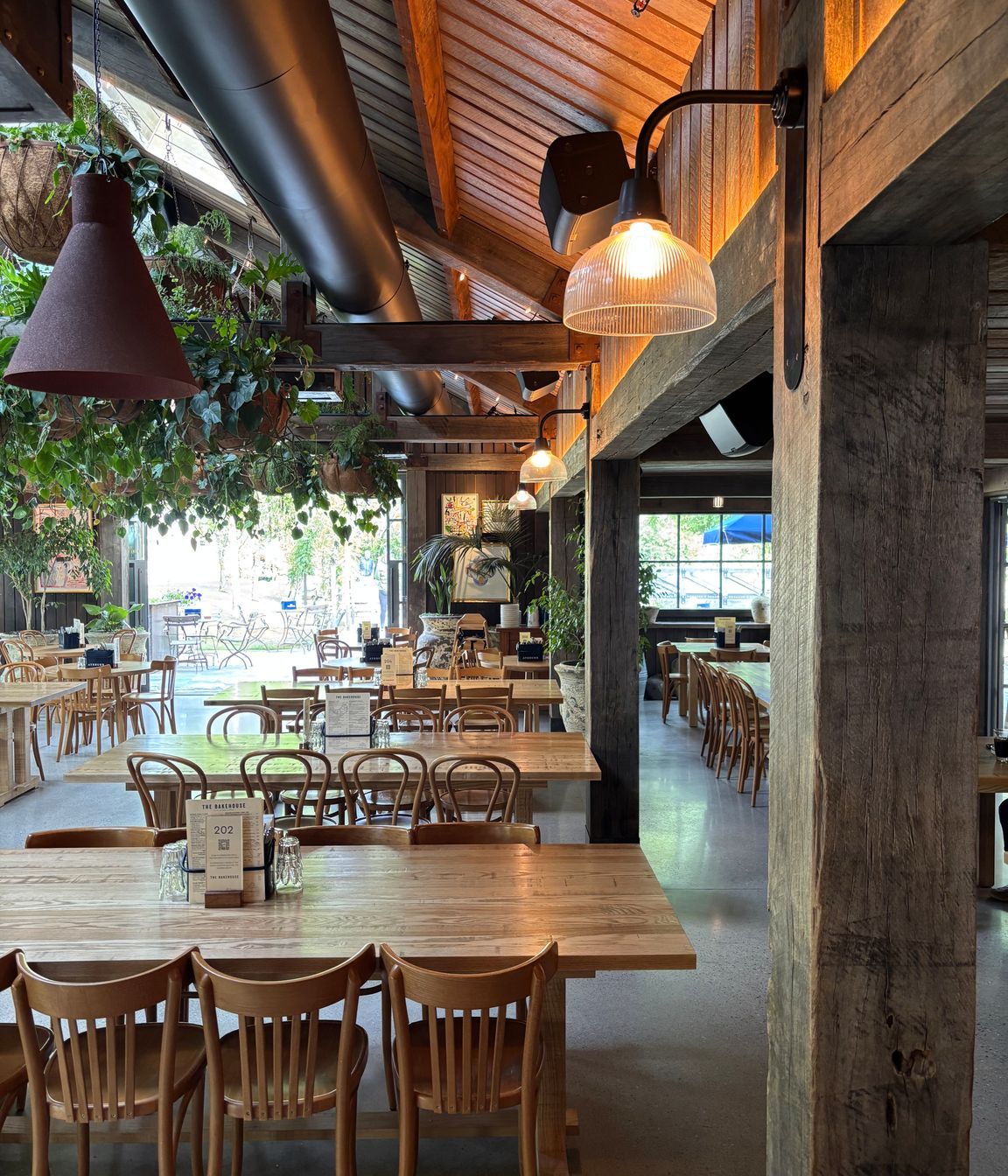 Reclaimed hardwood beams and posts, The Bakehouse, Ayrburn
