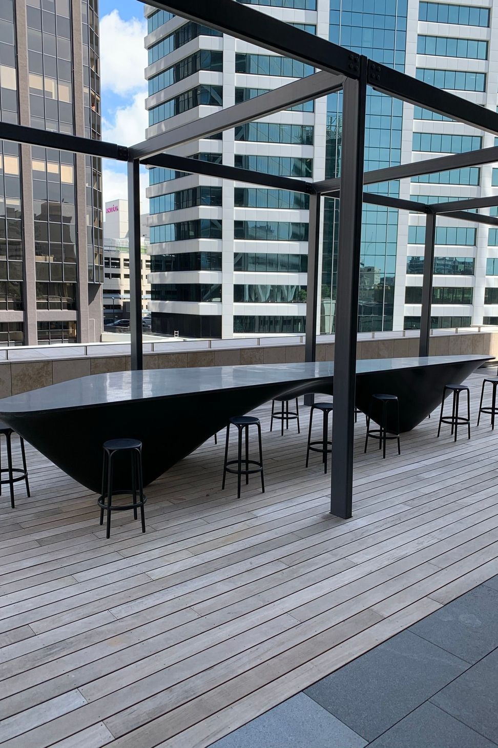 Commercial Bay - Concrete table by Jagas Paving and Precast