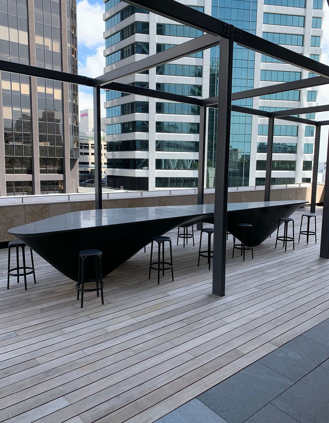 Commercial Bay - Concrete table by Jagas Paving and Precast