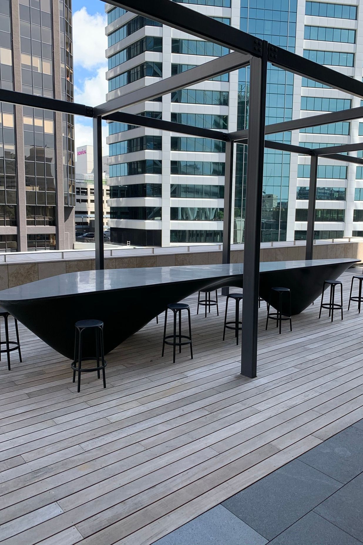 Commercial Bay - Concrete table by Jagas Paving and Precast