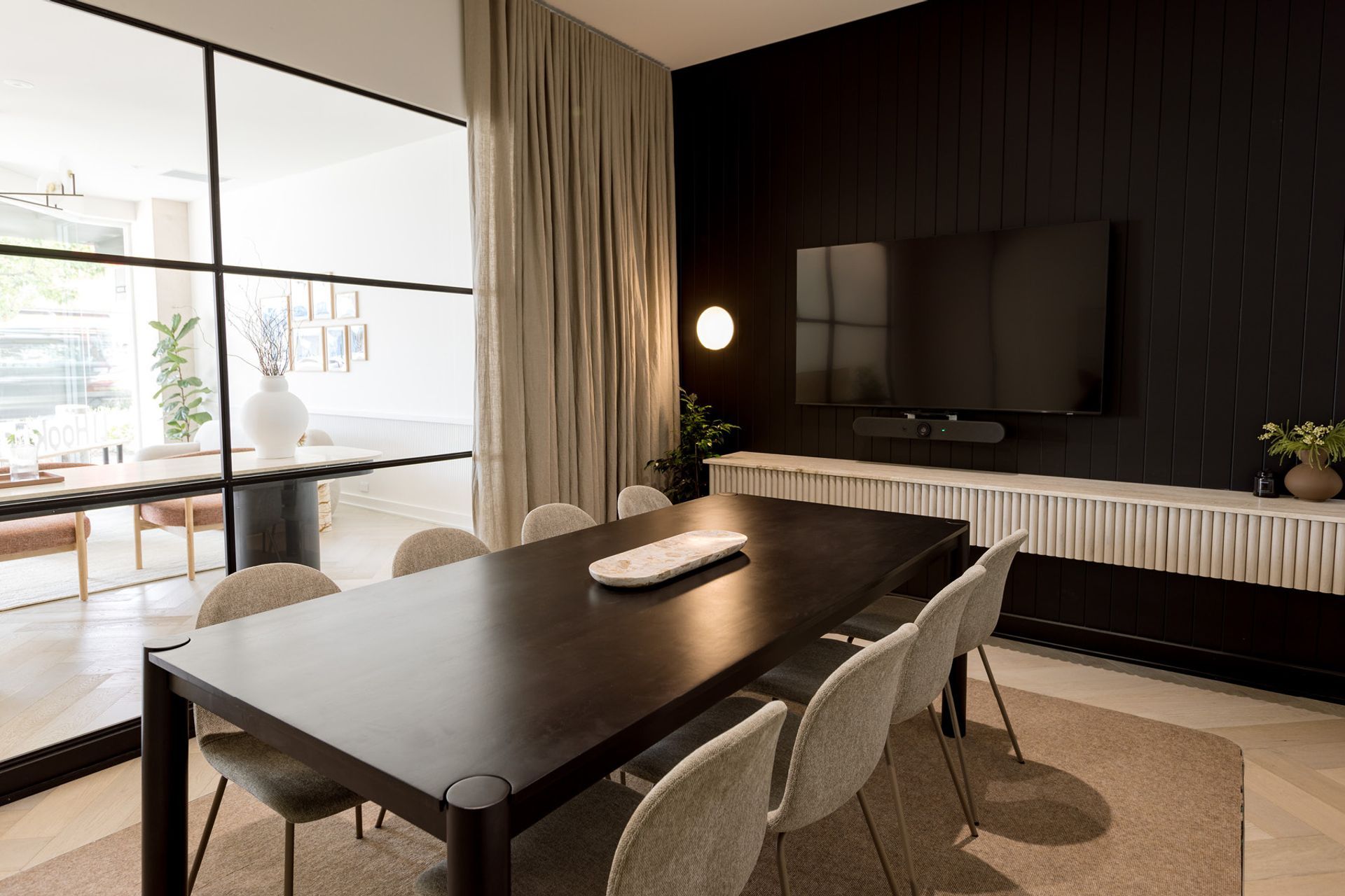 Pictured here: Linea Oslo Dining Table and Smith Straight Leg Dining Chair