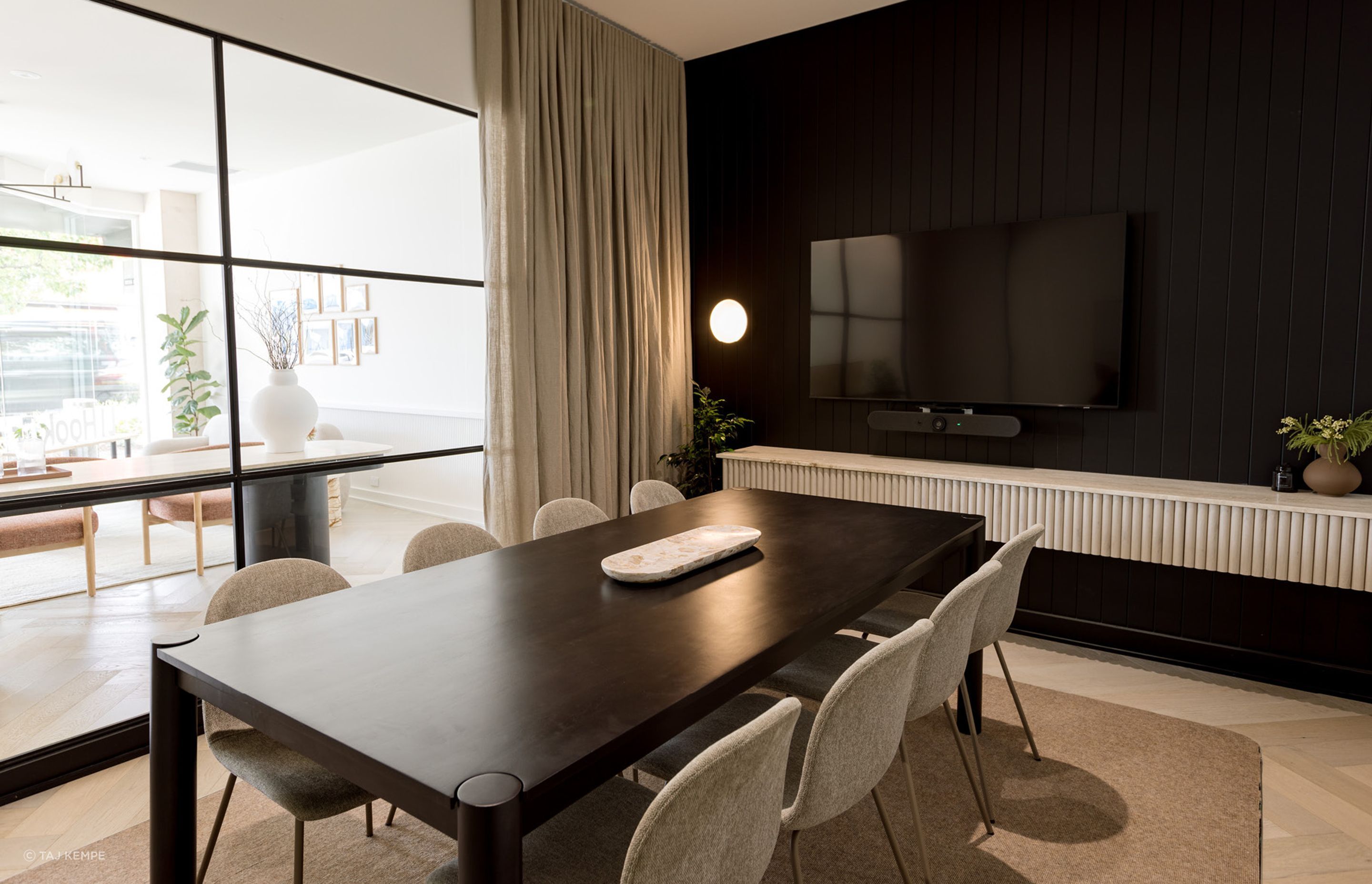 Pictured here: Linea Oslo Dining Table and Smith Straight Leg Dining Chair