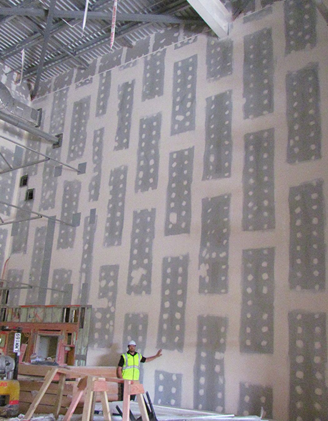 The 12 metre high Studco steel studs required extra care during production and transportation