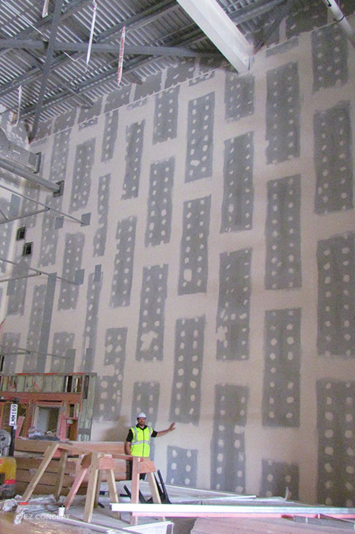 The 12 metre high Studco steel studs required extra care during production and transportation