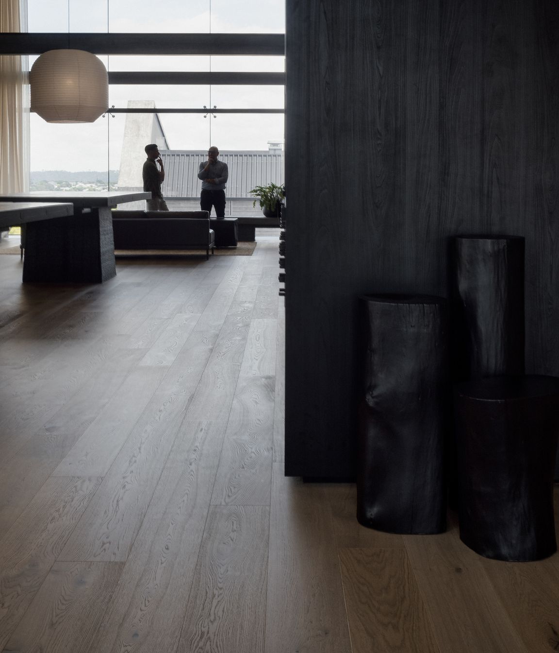 Prime Laminate Burnished Black. Designed by Wonder Group Design, Forte Flooring Auckland Showroom.