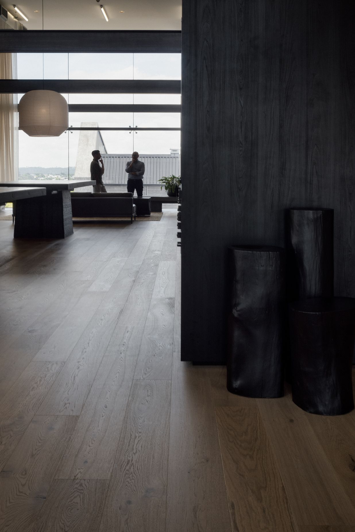 Prime Laminate Burnished Black. Designed by Wonder Group Design, Forte Flooring Auckland Showroom.