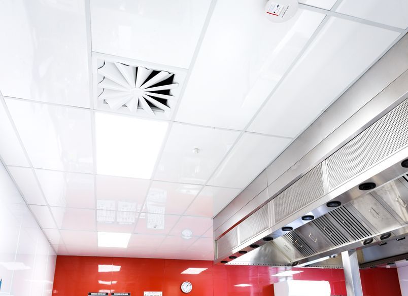 Tertiary training kitchen features hygienic ceiling tiles