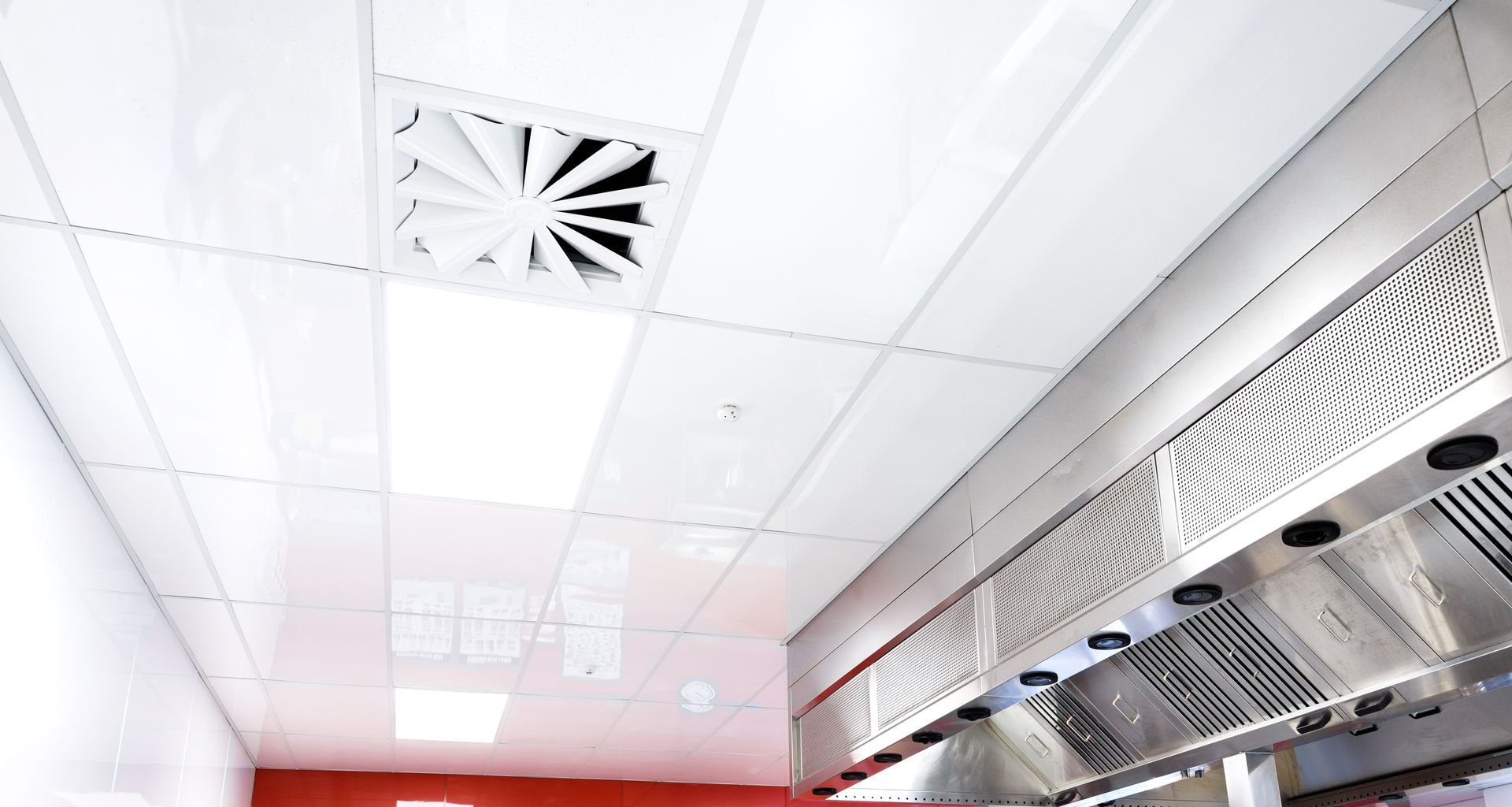 Tertiary training kitchen features hygienic ceiling tiles banner
