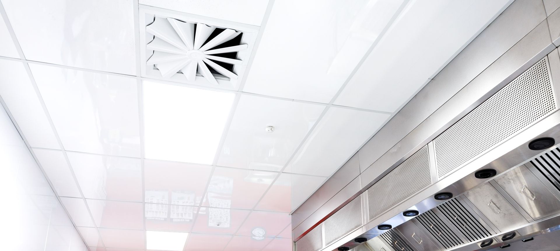 Tertiary training kitchen features hygienic ceiling tiles banner