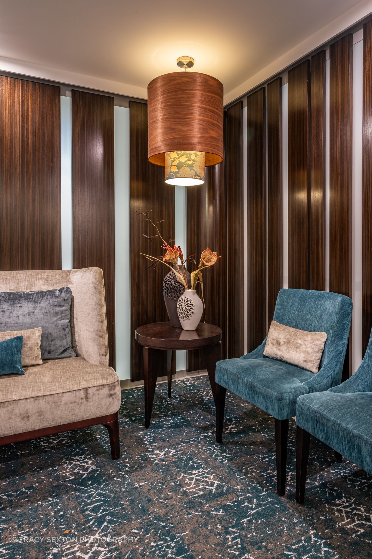 Custom NZ made furniture by David Shaw Ltd and lighting designed by Simone Van Der Plas made to specifications by Shady Lady Lighting.