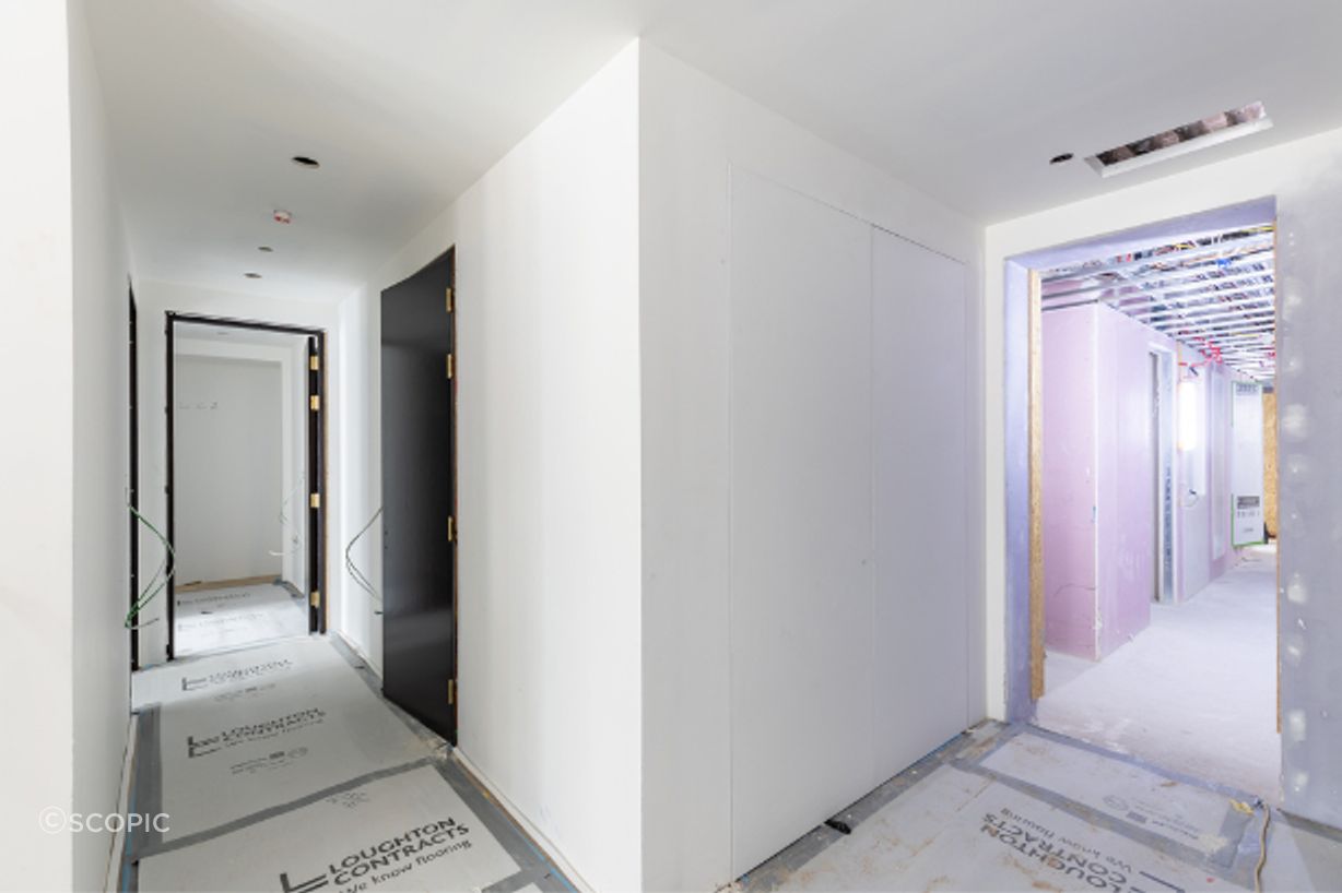 Delivered in specified sizing and primed for install, the AccessDor riser doors were completed in line with construction phasing.