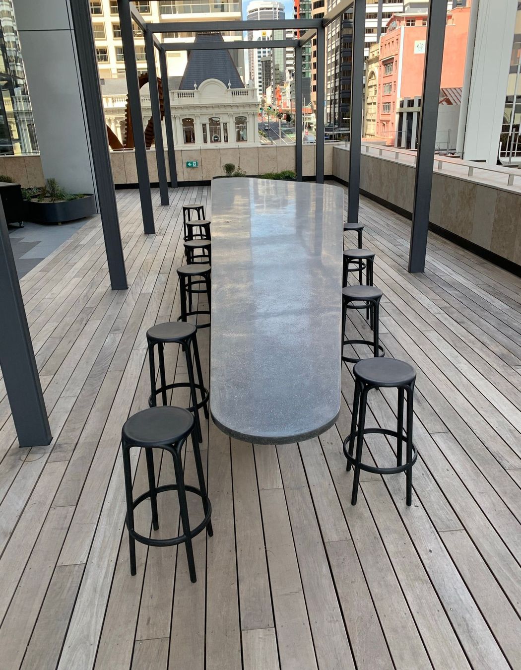 Commercial Bay - Concrete table by Jagas Paving and Precast