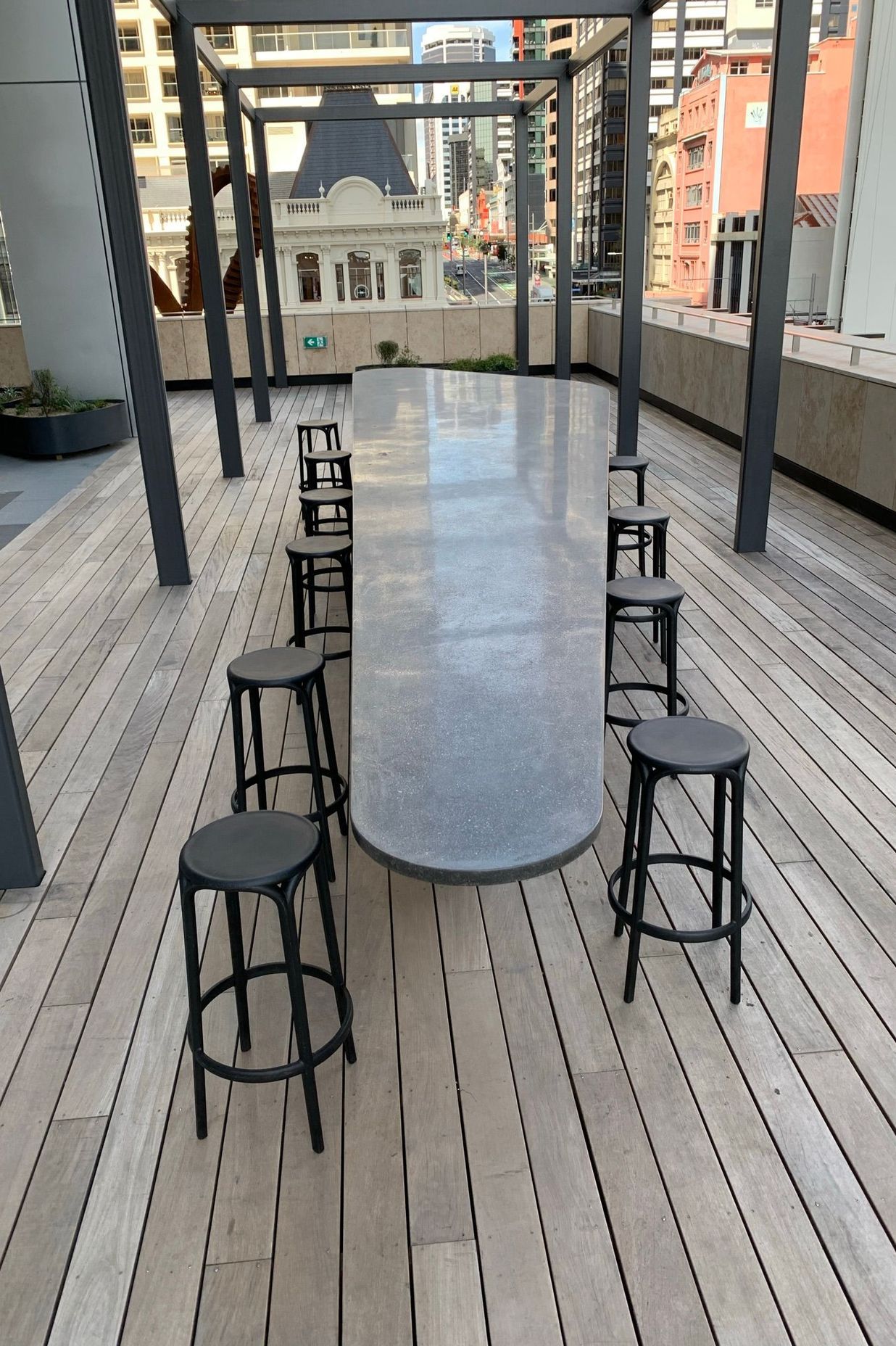 Commercial Bay - Concrete table by Jagas paving and precast