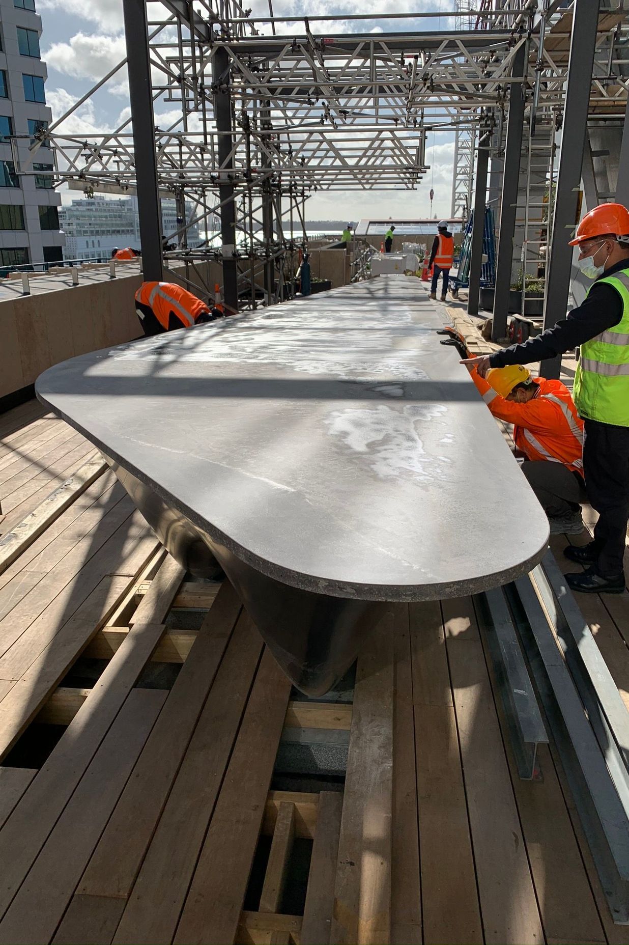 Commercial Bay - Concrete table by Jagas paving and precast