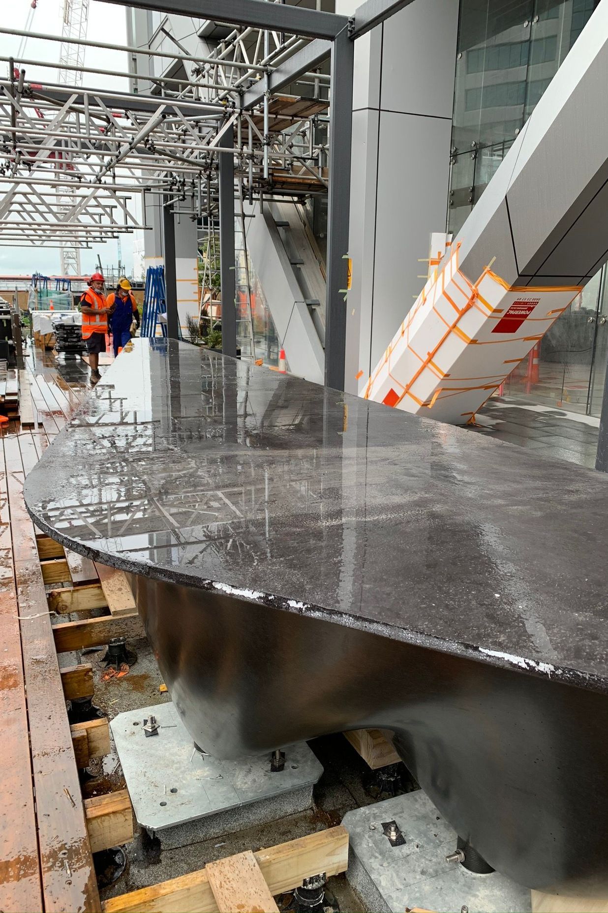 Commercial Bay - Concrete table by Jagas paving and precast