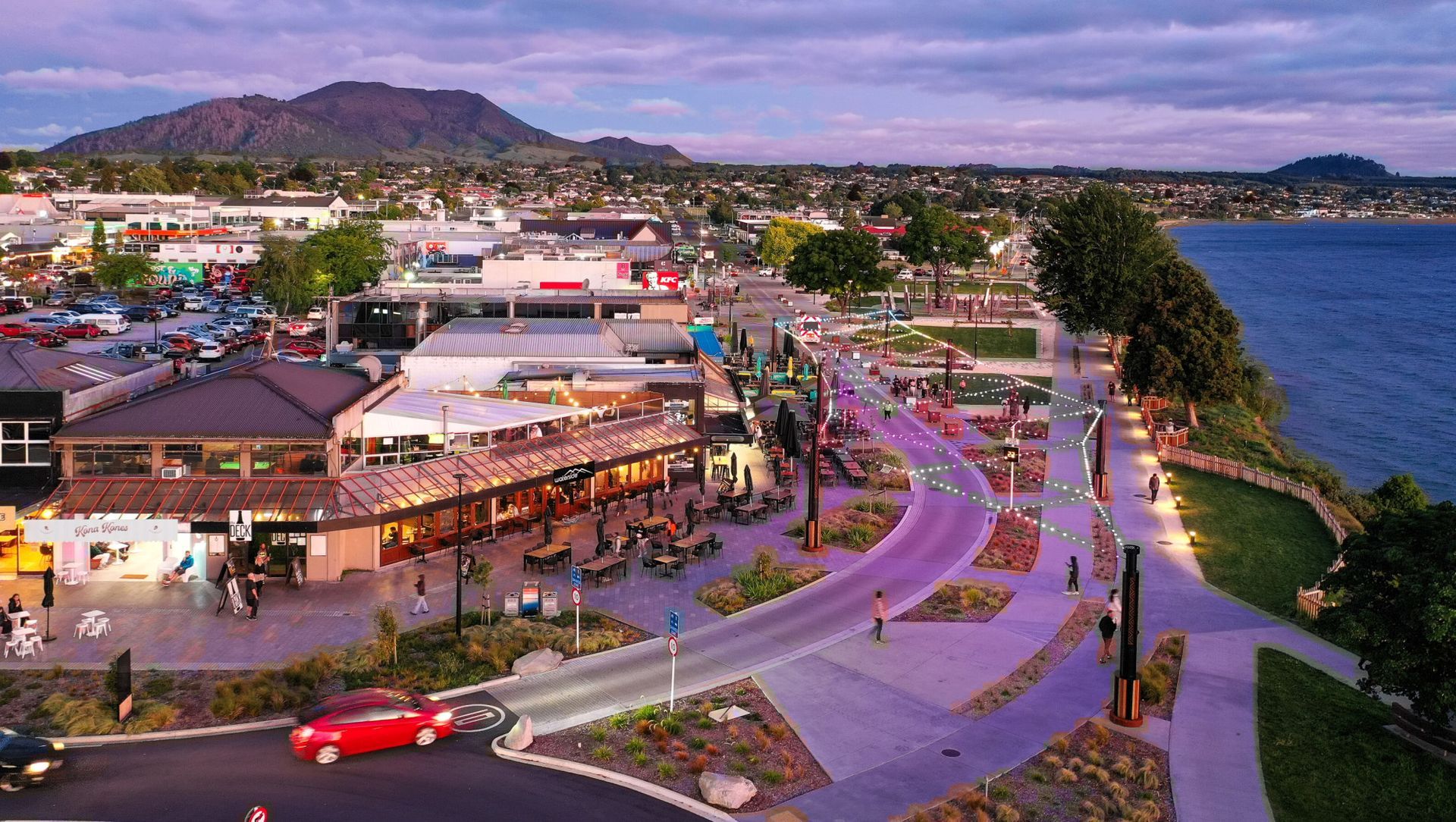 Taupo Lake Front Catenary Lights banner