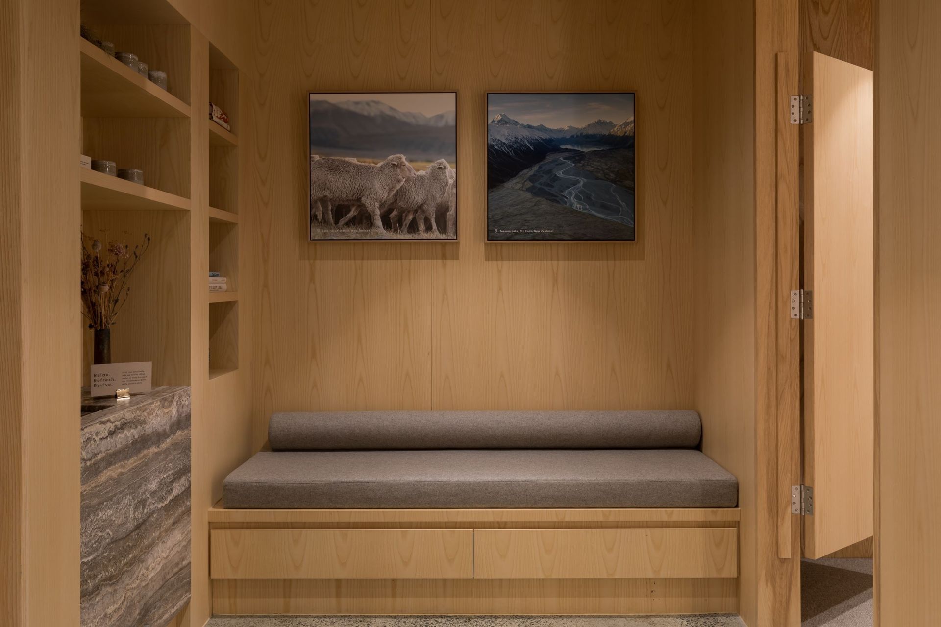 Prime Veneer in American Ash Crown Cut, Designed by Pennant and Triumph, Joinery by Retail Dimension