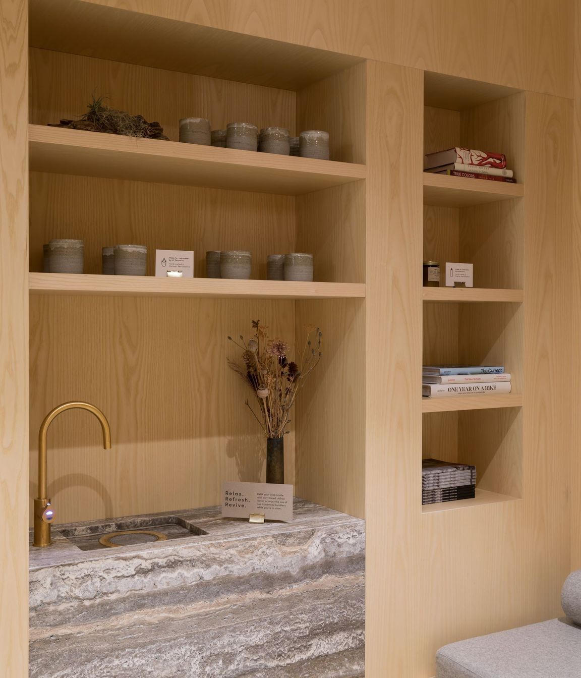 Prime Veneer in American Ash Crown Cut, Designed by Pennant and Triumph, Joinery by Retail Dimension