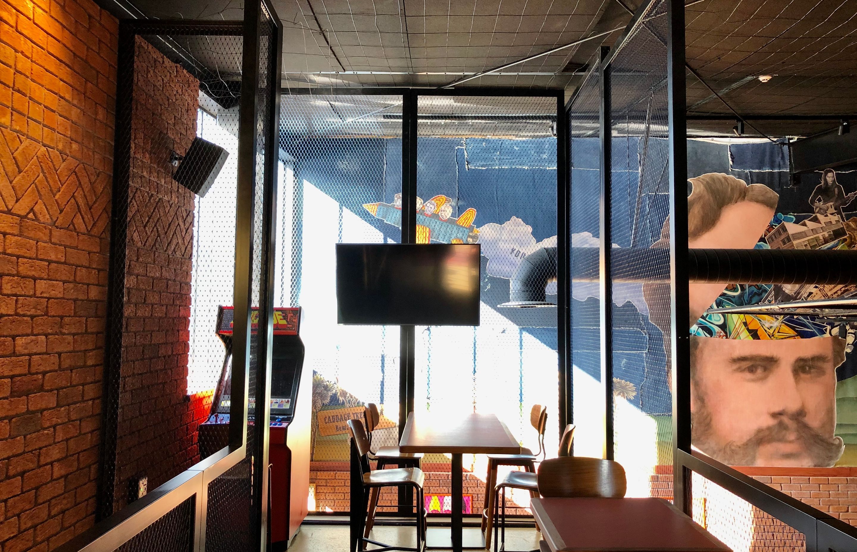 Morningside Tavern balustrades and mesh ceiling feature
